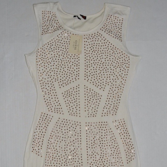 GUESS Obladi Studded Knit Dress -MILK - Picture 5 of 8